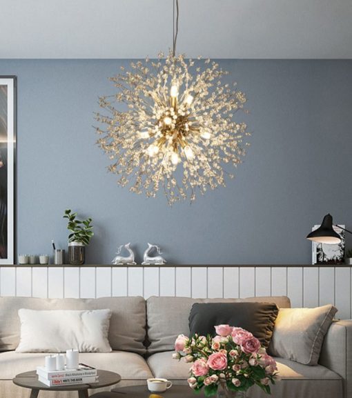 Dandelion Gold Crystal Chandelier