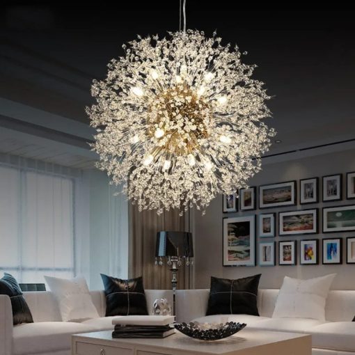 Dandelion Gold Crystal Chandelier