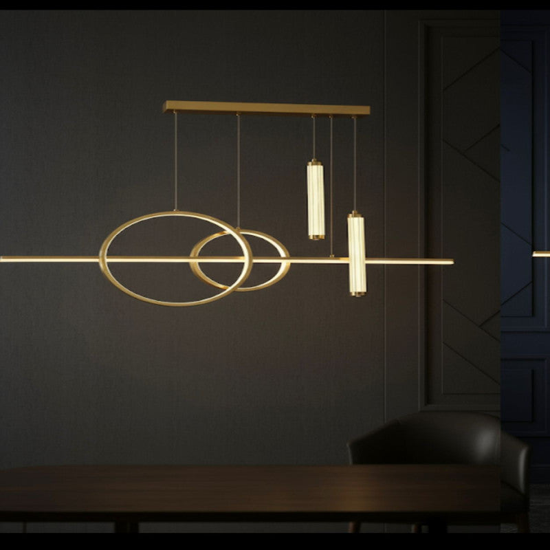 Designer Horizontal Double Ring Minimalist Chandelier