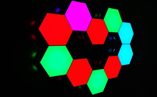 RGB Quantum Touch Light Hexagonal Wall Light
