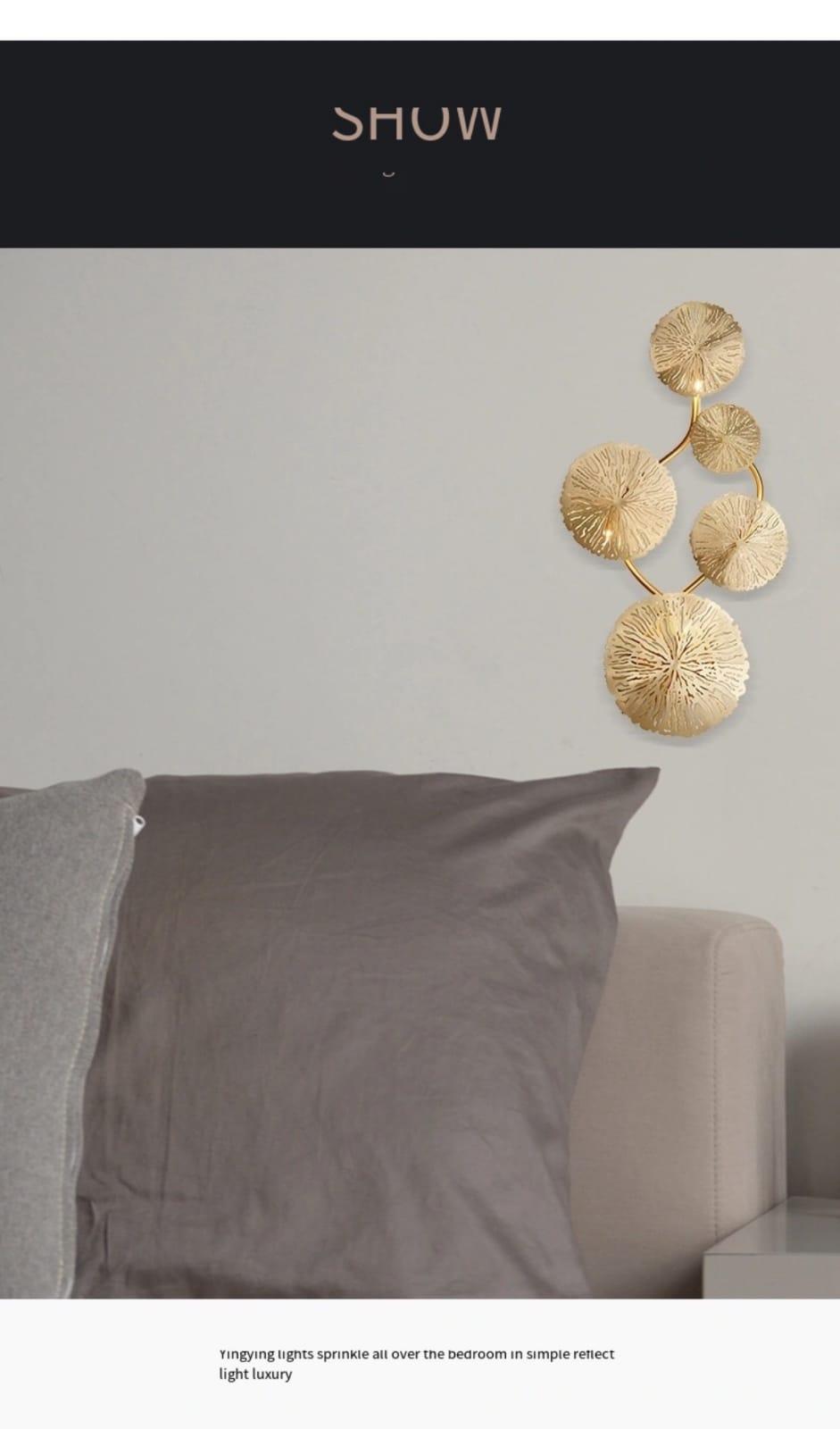 Artpad Lotus Leaf Gold Led Wall Lamp