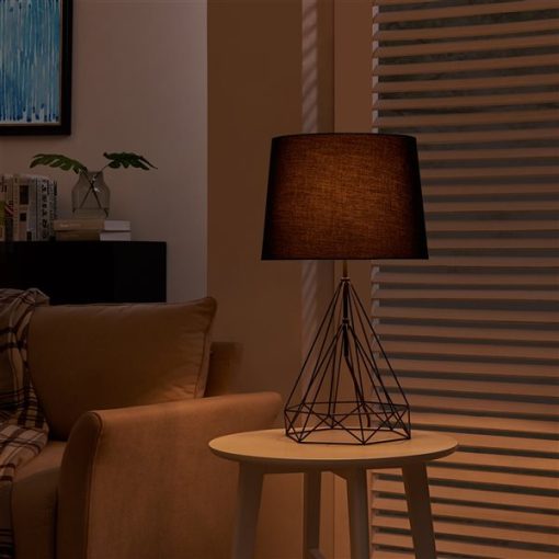Black Geometric Table Lamp