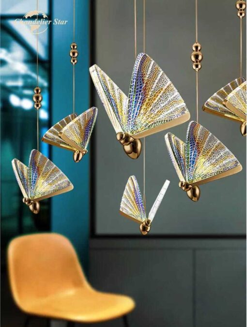 Nordic Colorful Butterfly Pendant Lamp