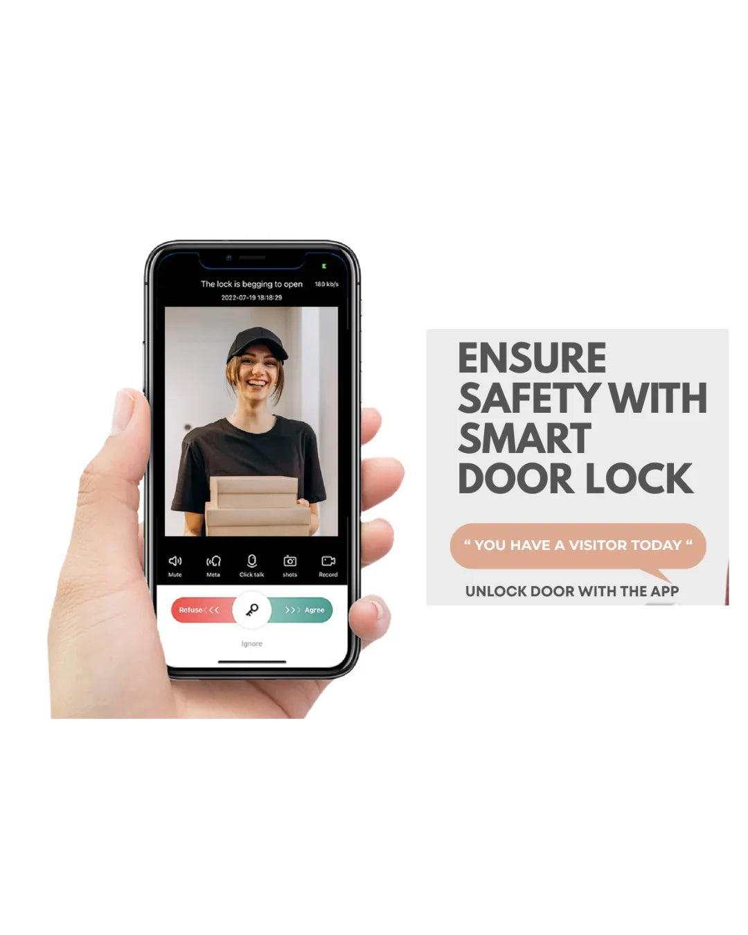 Elite 7-in-1 N Smart Door Lock | 3D Face & Palm Recognition, WiFi Remote Access & Built-in Video Doorbell