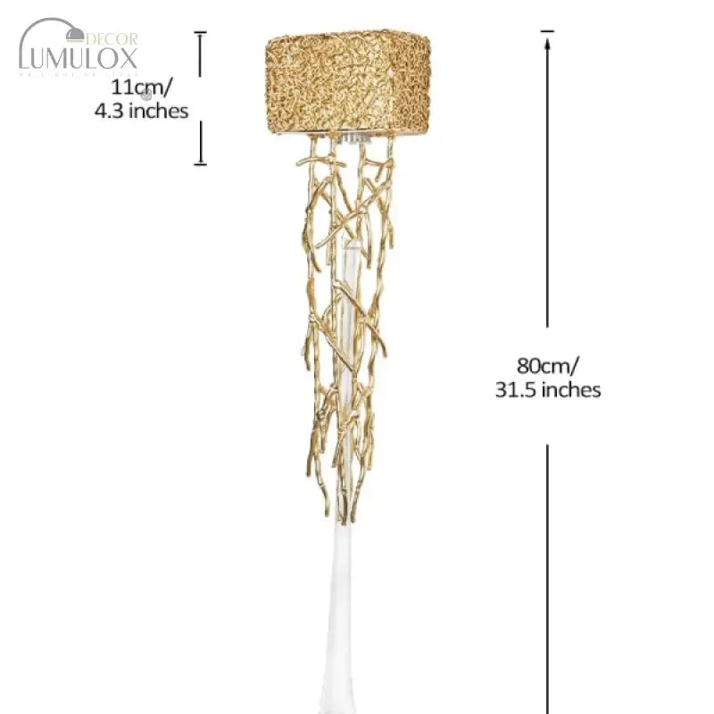 Tamara – Vintage Crystal Gold Water Drop Glass Wall Lamp