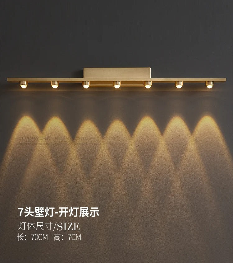Seven Way Linear Spot Wall Light