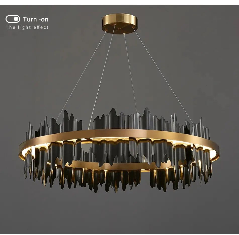 Spacestation Flush Mount Copper Multi-Level Chandelier
