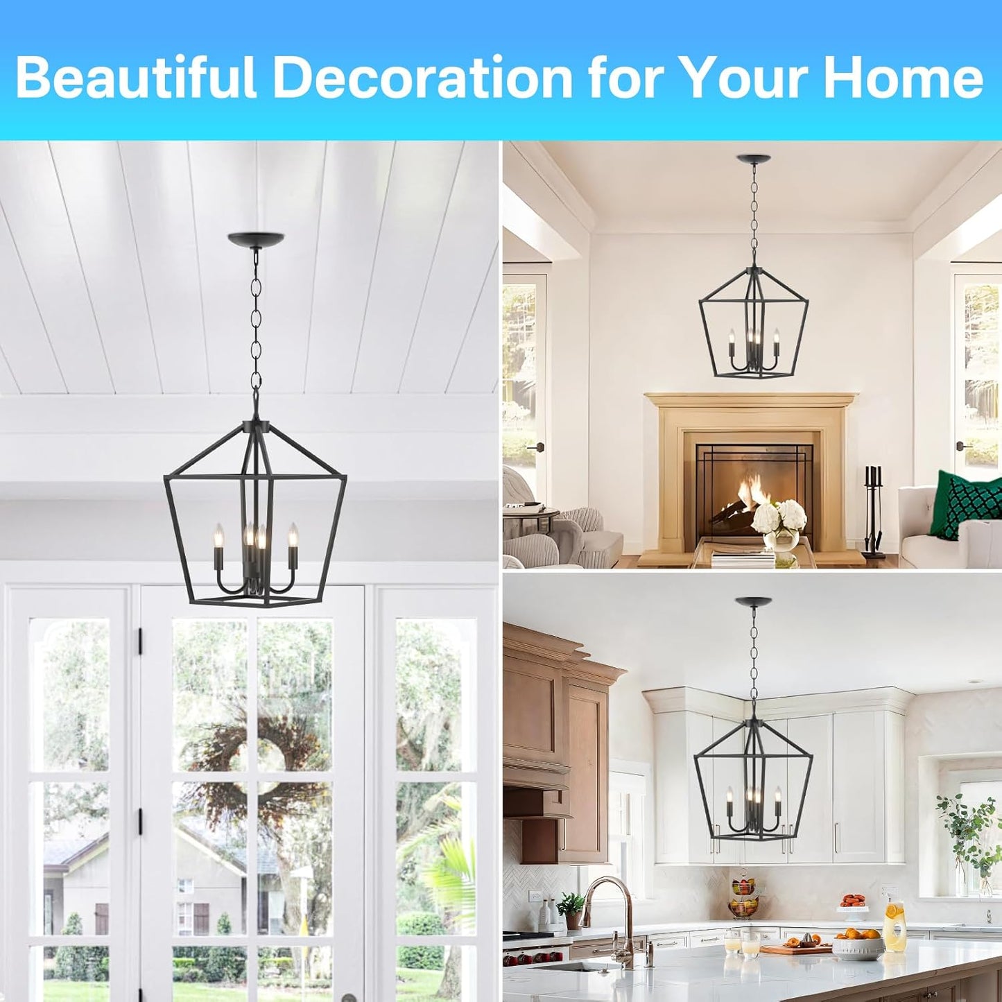 Vintage Candle Black Chandelier