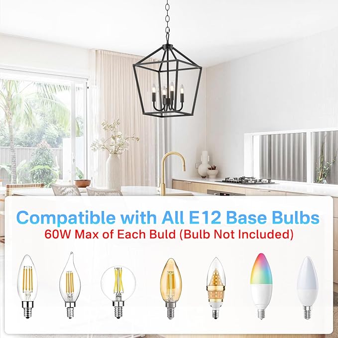 Vintage Candle Black Chandelier