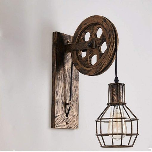 Loft Retro Wheel Arm Wall Light