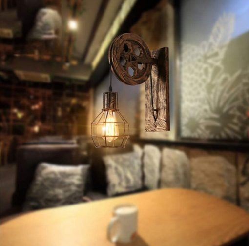 Loft Retro Wheel Arm Wall Light