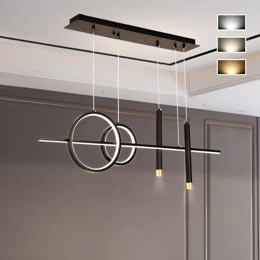 Modern Black Minimalist Chandelier