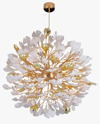 Modern White Leaf Luxury Chandelier
