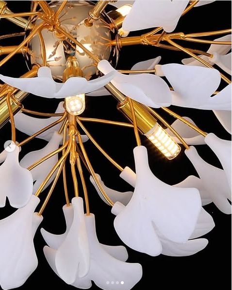 Modern White Leaf Luxury Chandelier