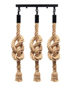 Three Head Hemp Rope Pendant Lamp