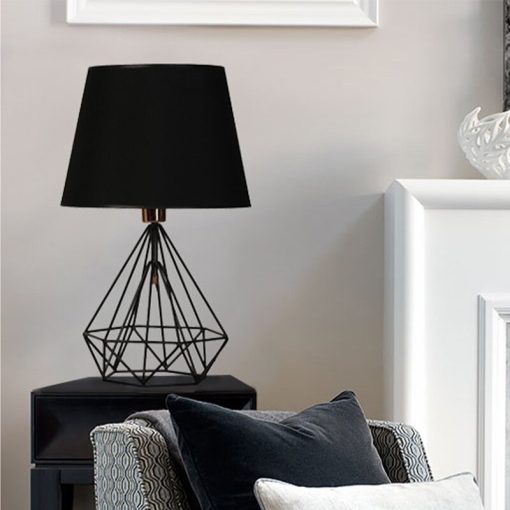 Black Geometric Table Lamp