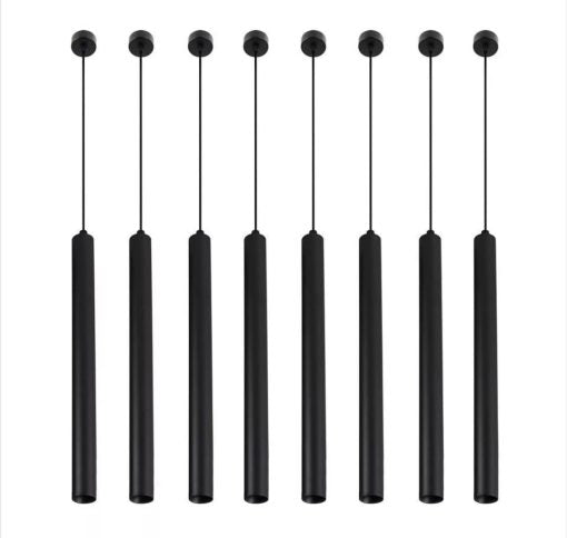 Modern Pendant Lights Long Tube Black
