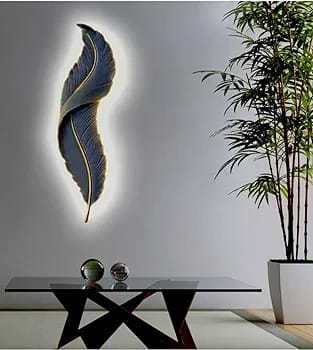 Black Feather Wall Lamp