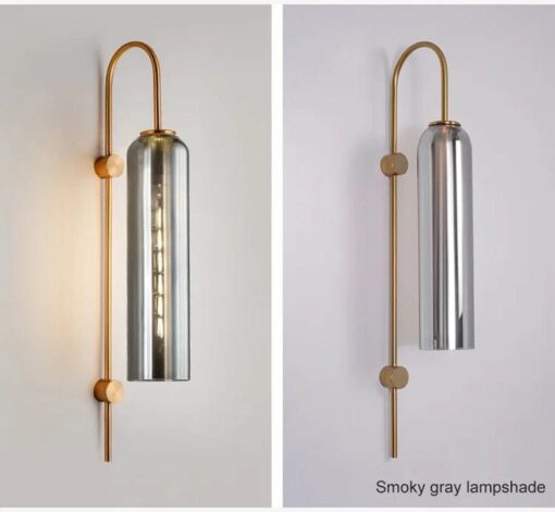 Modern Smoke Grey Glass Wall Light