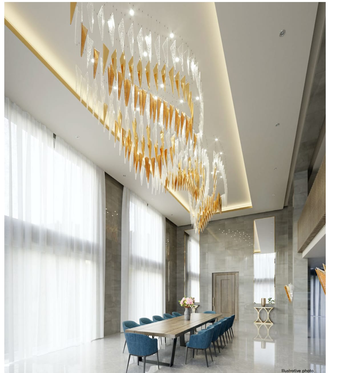 Modern Glass Custom Chandelier
