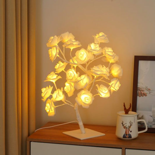 White Rose Tree Table Lamp