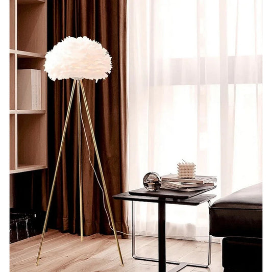 Tripod Feather Floor Lamp