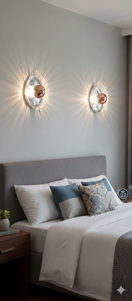Reflective Leaf Sculptural Wall Sconce
