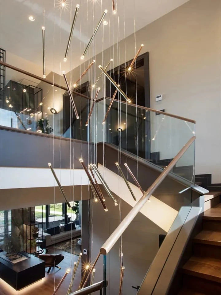 Modern Hanging Rods Lobby Chandelier ( 25 Lights)