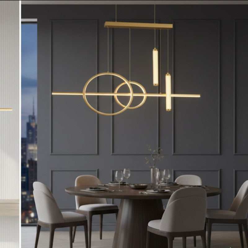 Designer Horizontal Double Ring Minimalist Chandelier