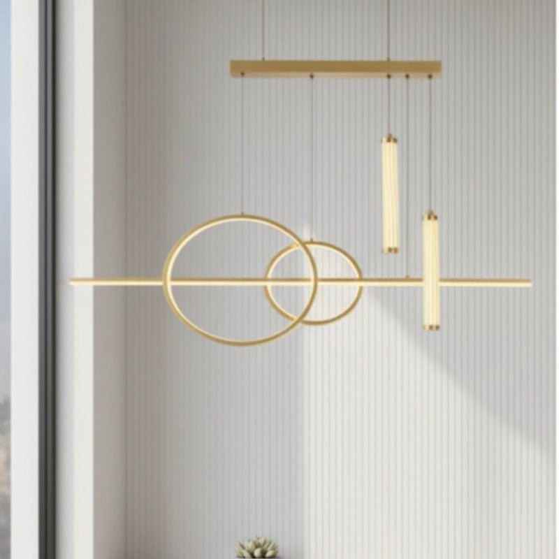 Designer Horizontal Double Ring Minimalist Chandelier