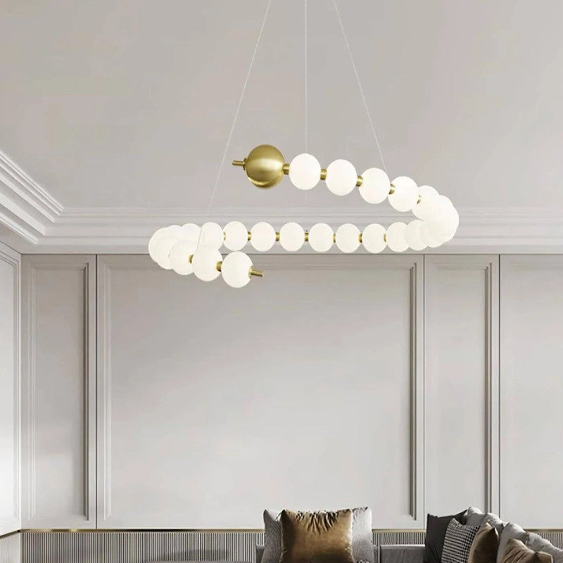 Modern Globes Spiral Chandelier
