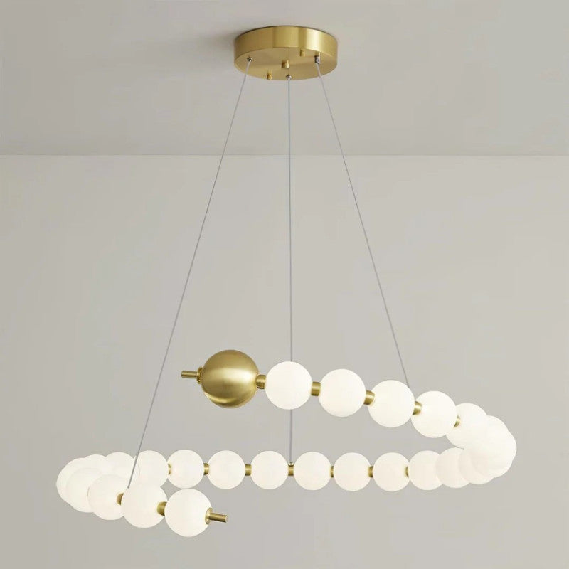 Modern Globes Spiral Chandelier