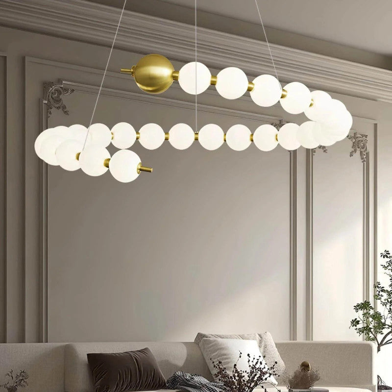 Modern Globes Spiral Chandelier