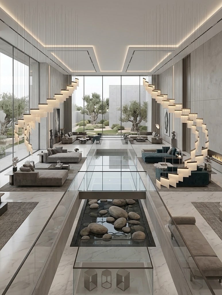 Grand Cascading Acrylic Chandelier