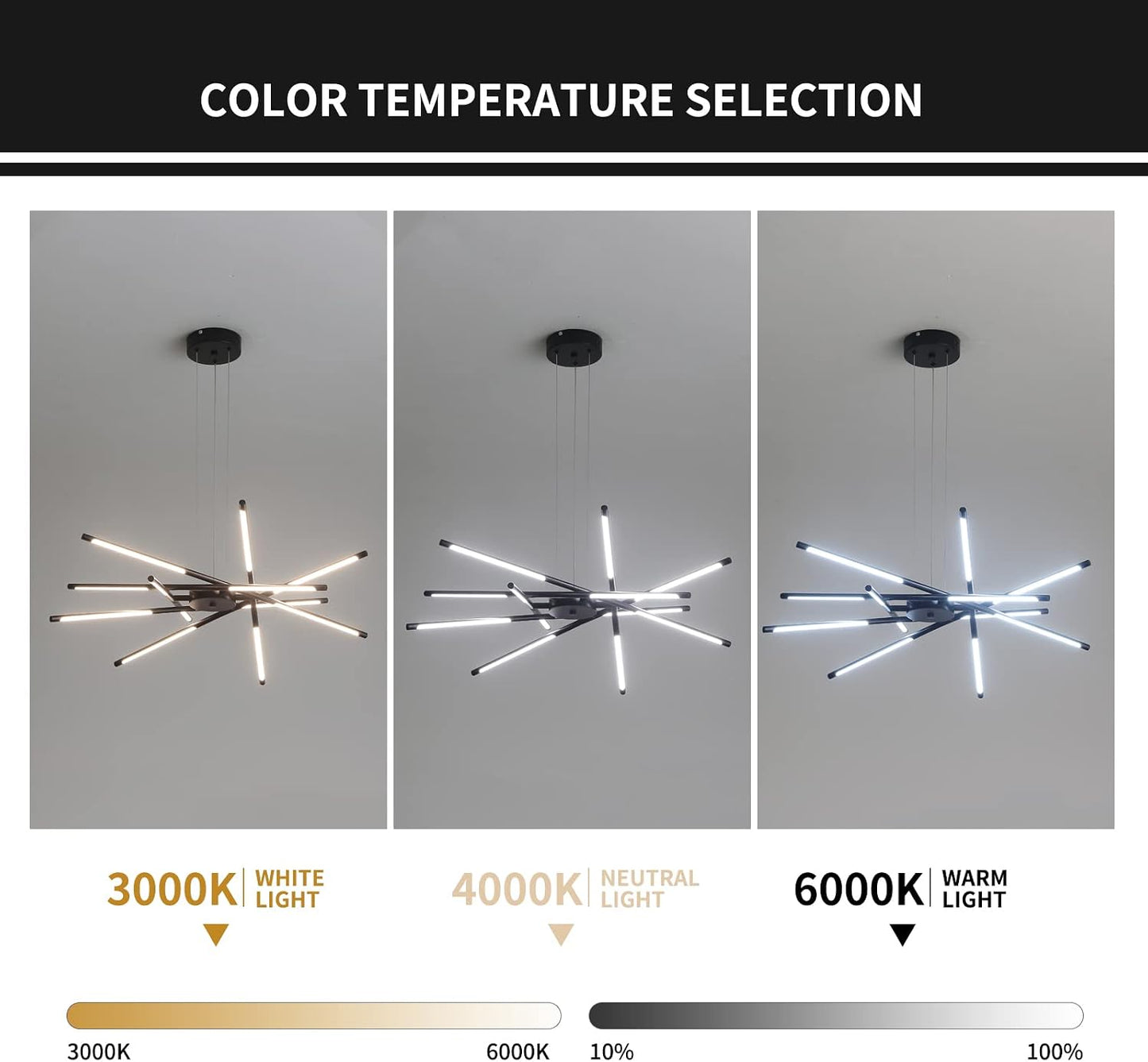 Black Miami Linear Chandelier