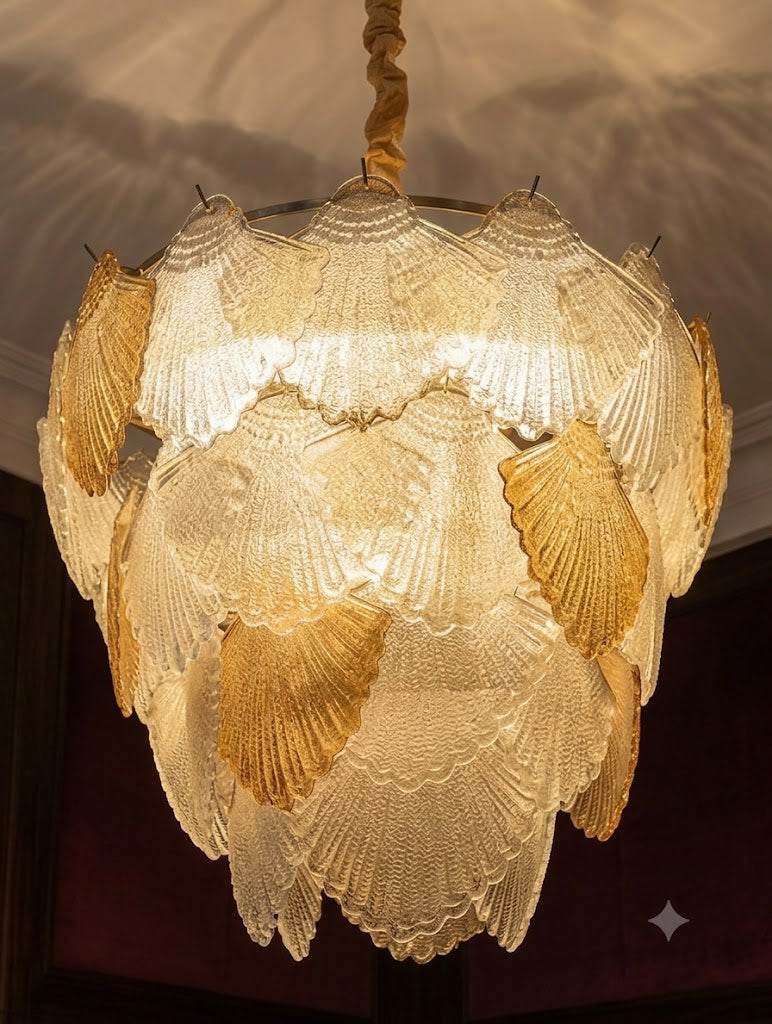 Round Crystal Shell Chandelier