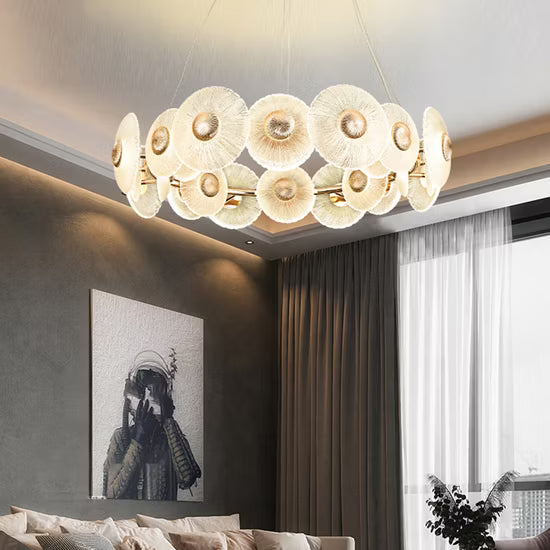 Post Modern Luxury Round Disc Chandelier