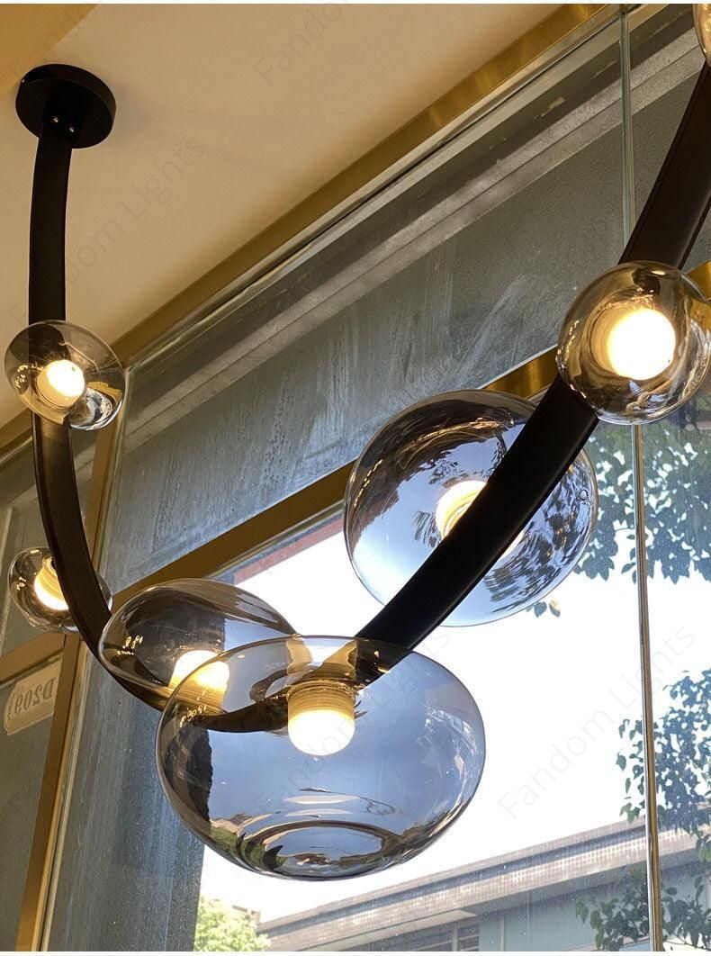 Black Leather Belt Smokey Glass Chandelier