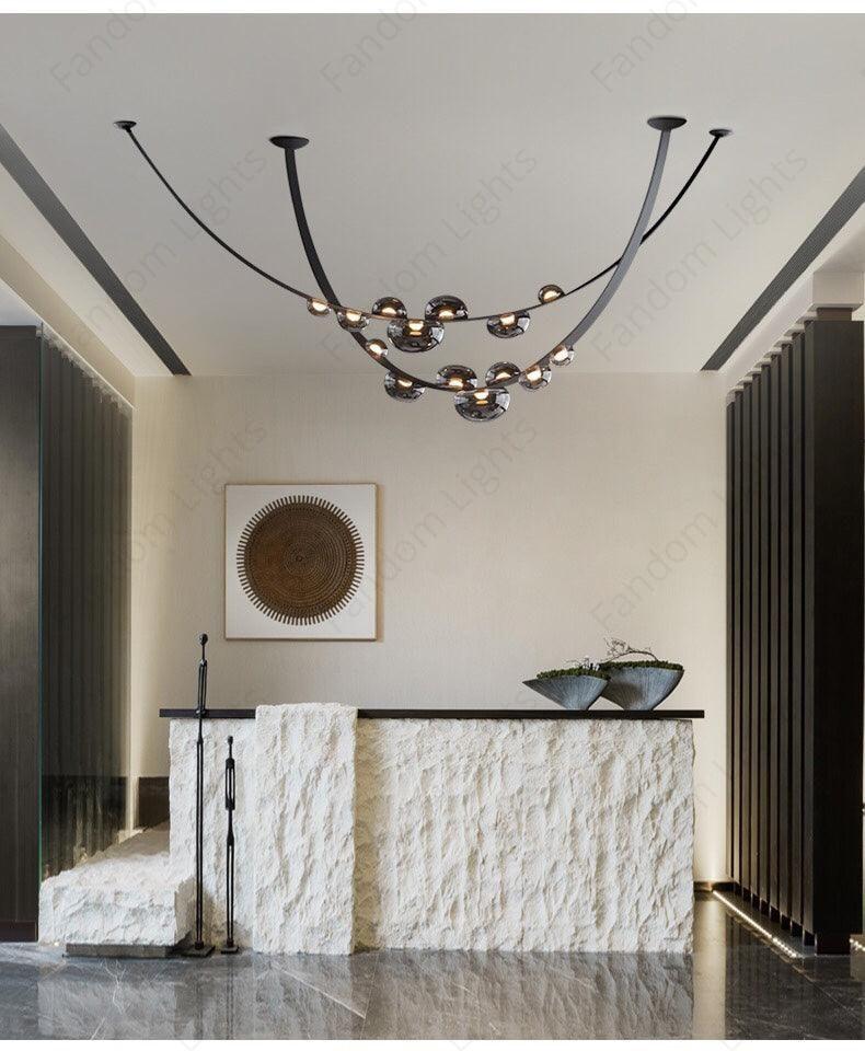Black Leather Belt Smokey Glass Chandelier