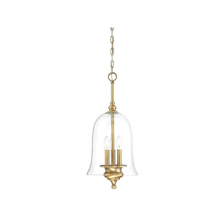 Nickel Bell Shaped Glass Pendant