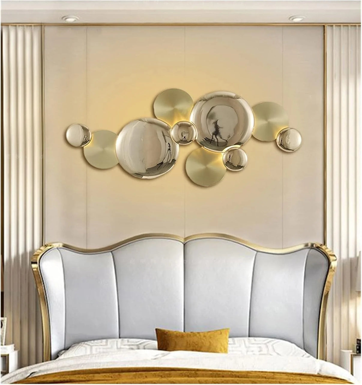 Luxury Gold Disc Long Wall Light