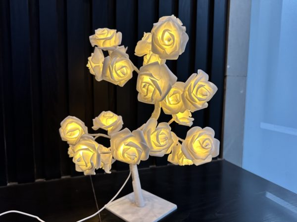 White Rose Tree Table Lamp