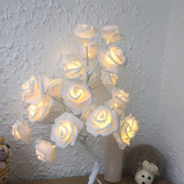 White Rose Tree Table Lamp