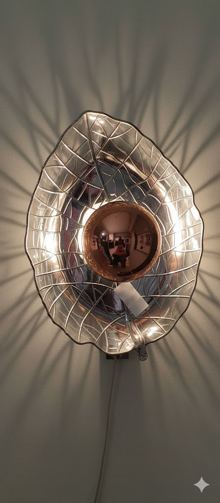 Reflective Leaf Sculptural Wall Sconce